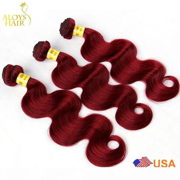 

burgundy malaysian hair weave bundles 8a malaysian virgin hair body wave wine red 99j remy human hair extension double weft thick soft, Black