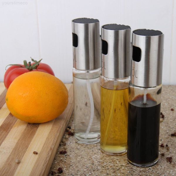 

glass olive pump silver stainless steel spray bottle sprayer jar tool can pot oil sprayerju0572