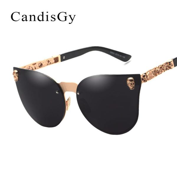 

sunglasses gothic lady fashion punk cat eye women men brand desinger mirror cateye rose gold sun glasses female steampunk, White;black