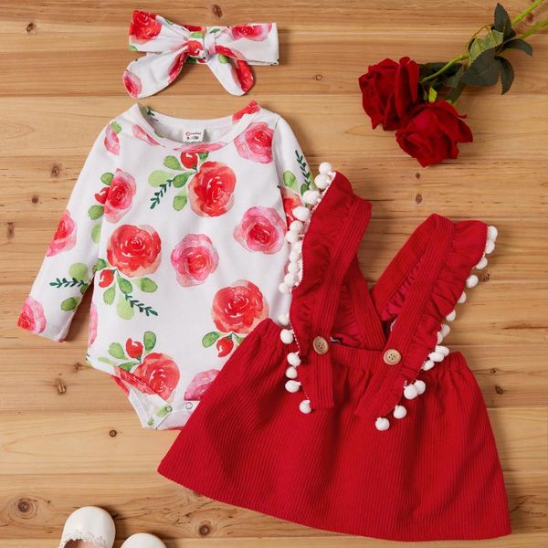 

girl's dresses baby girl sweet rose suit-dress, Red;yellow