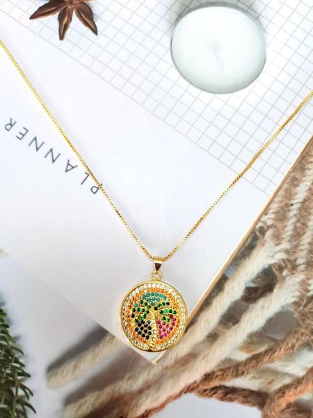 

the new trend of european and american copper gold-plated small round gold pendant ladies and men's fashion necklaces, Silver