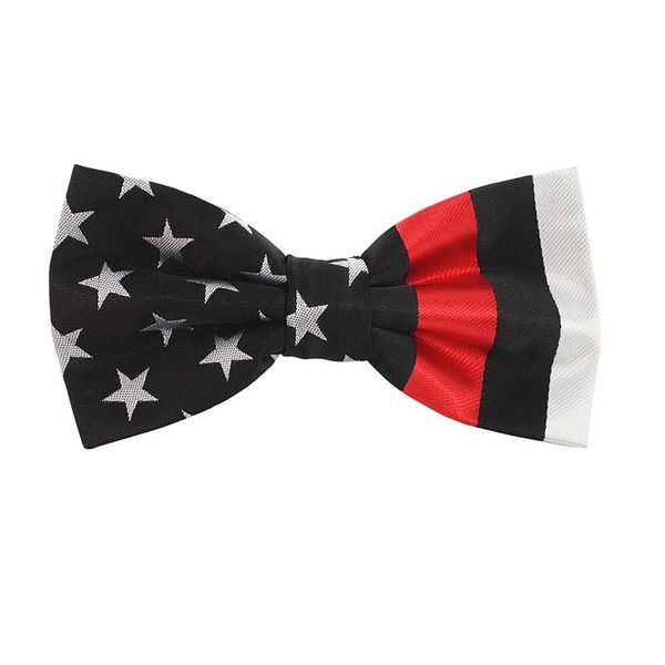 

jemygins usa thin blue line red gray blue american police mens tie flag design handmade bowtie party high end tie bow q sqctwa, Black;gray