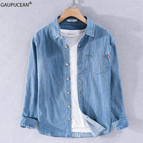 

100% cotton man denim shirt quality spring autumn long sleeve male solid fashion pocket blue men jean casual cowboy shirts1, White;black