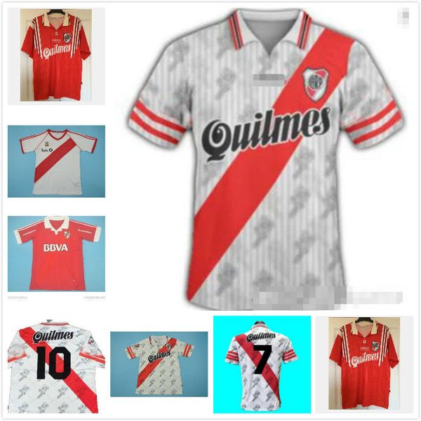 

1986 1995 1996 2012 2013 retro river plate soccer jerseys caniggia salas crespo francescoli d.trezeguet vintage 86 95 96 football shirt, Black;gray