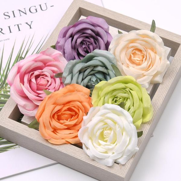 

10pcs 7cm peony artificial silk flower heads decorative scrapbooking for home wedding birthday decoration fake rose bbyaoy