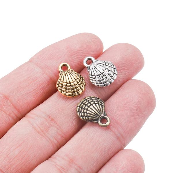 

12pcs / серия 13x10mm gold двухсторонний shell подвески кулоны выводы для ожерелья браслета diy оборудование аксессуары jllcrn mx_home