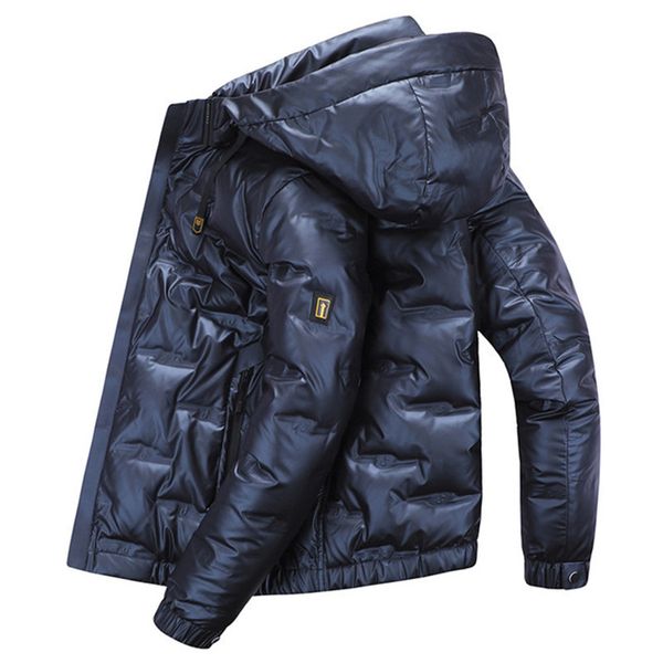 

new men down jacket men winter portability warm 90% white duck down hooded man coat jaqueta masculino chaqueta hombre y1124, Black