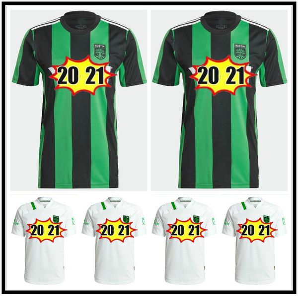

2020 2021 austin fc soccer jerseys away white new inaugural mls 21 22 home ring dominguez lima dario conca kleber xavier football shirts, Black;yellow