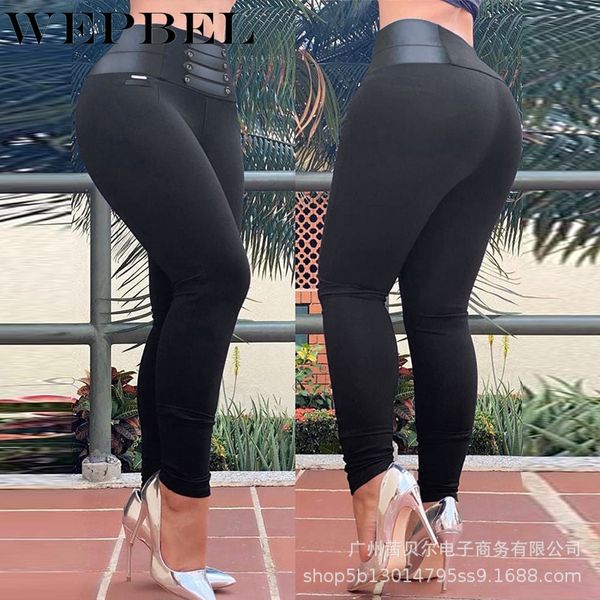 

women skinny high waist pencil pants black stretch legging casual ladies sport fitness slim fit trouser q1210, Black;white