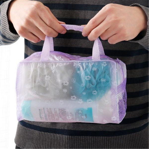 

flower transparent travel wash bag hand carry bathroom waterproof travel storage make up wash bag home storage bag t3i51529