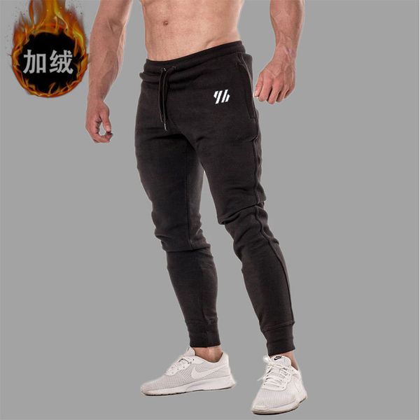 

muscle brothers new style fitness men's plush running pants casual leggings, Gray