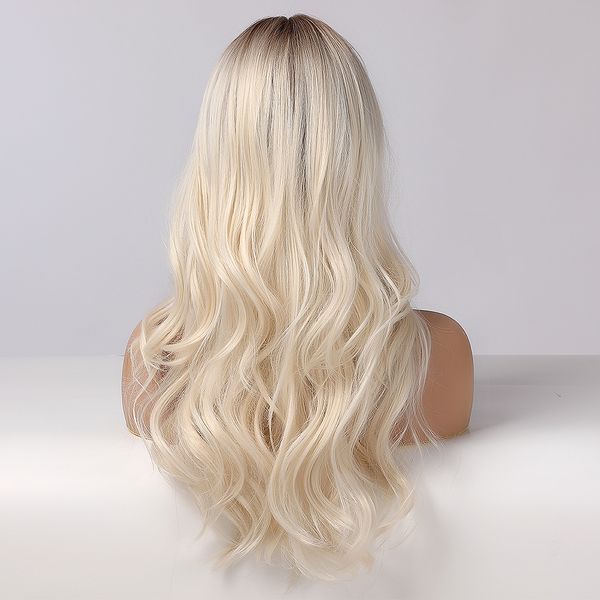 

costume accessories easihair long ombre blonde wigs with bangs synthetic wigs for women natural hair wavy cosplay wigs heat resistant, Silver