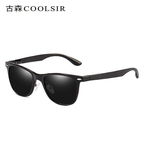 

aluminum magnesium men's new style fashionable rice nail polarized glasses 6501 driving sunglasses, White;black