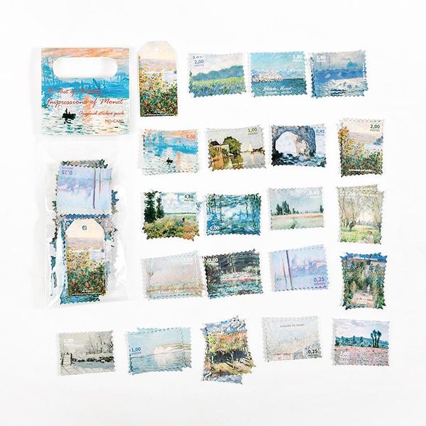 

60 pcs lot vintage stamp stickers pack van gogh aesthetic sticker scrapbooking decorative diary stick label album journal wmtqpq xhhair