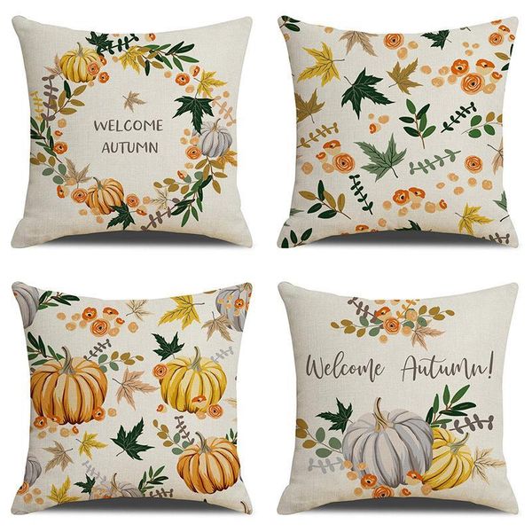 

cotton fall happy thanksgiving decor day linen give thanks sofa throw pillow case home car cushion covers 45*45cmt3jr