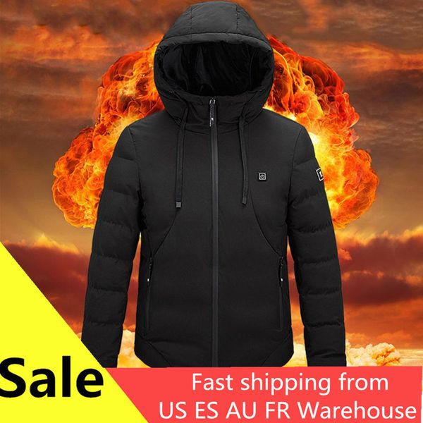 

высококачественные жареные куртки с подогревом жилет даун хлопок мужские женщины открытый пальто usb электрические нагревательные куртки с к, Black