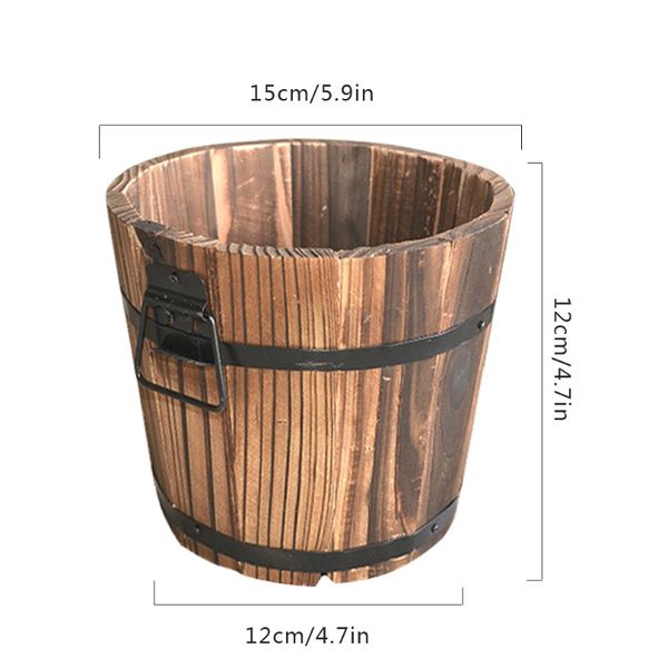 

деревянная бочка цветочный горшок плоский край сад декор суккулентные растения цветочные бочки украшения деревянные бочка h bbytqz