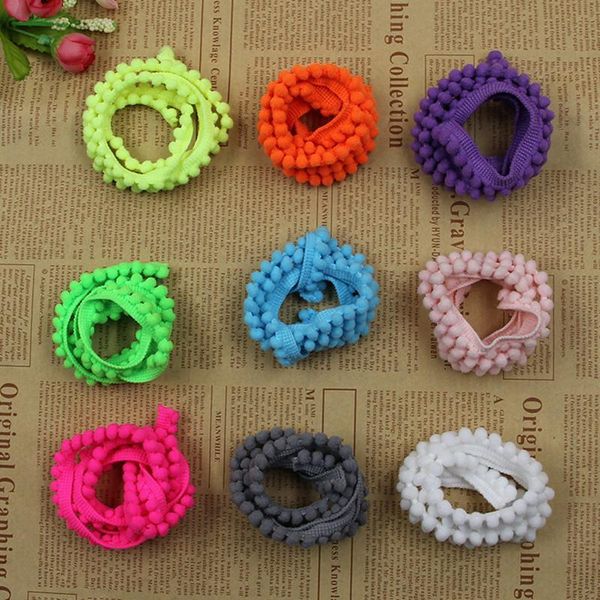 

20yards lot 1.1cm color pompom small ball cotton bohemian tassel trimming fringes for sewing clothes scarf curtains decoration h jllvra