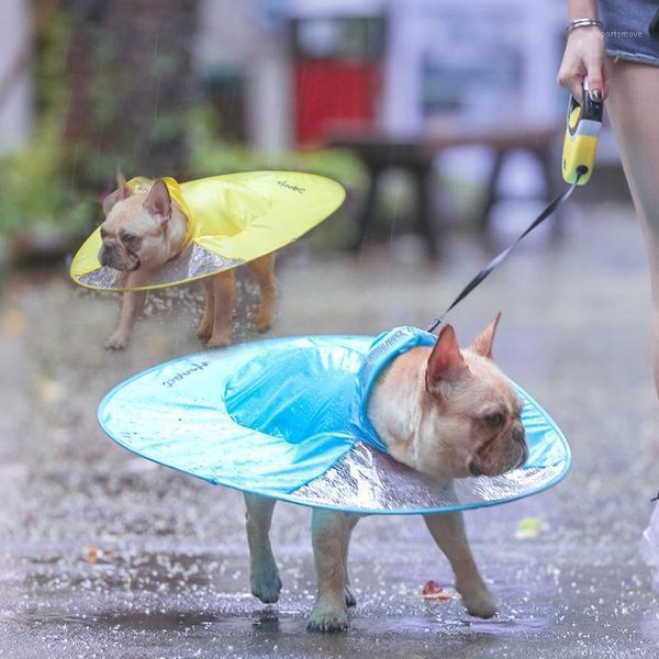 

dog apparel pet raincoat flying saucer waterproof cloak for small medium large dogs jumpsuit overall transparent raincoat1