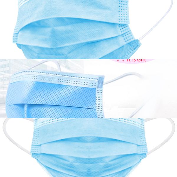 

3 dust disposable layer earloop face meltblown mask cloth 3ply non-woven disposable dust mask soft breathable cnn1nc