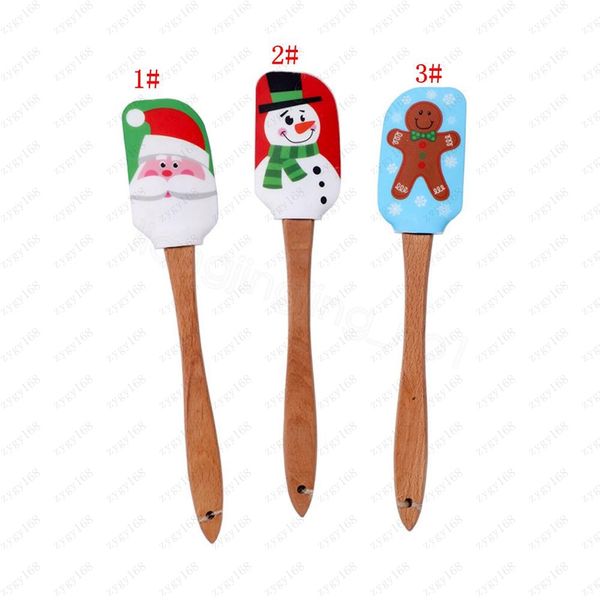 

christmas cake spatula scraper silicone cream butter mixing batter scraper brush butter mixer cake brushes baking kitchen tools