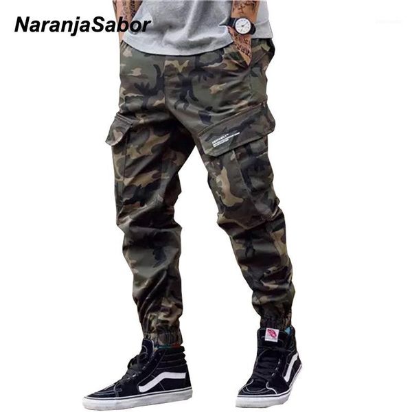 

naranjasabor mens camo tooling style pants 2020 spring camouflage multi pockets trousers male brand clothing plus size 46 n6461, Black