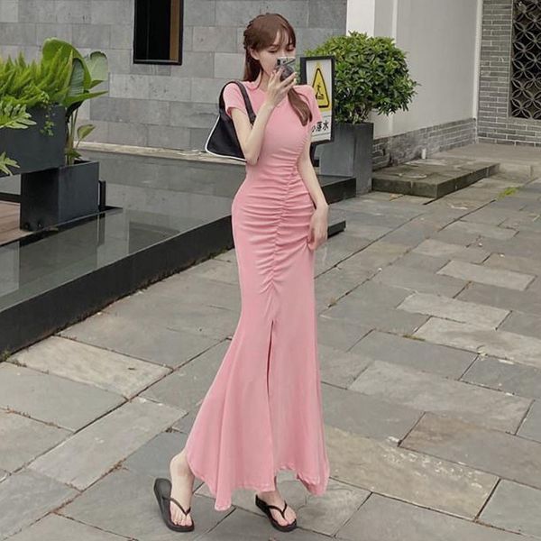 

women's 2021 new dresses summer plissado side divided dress fine feminine fashion irregular strain dressed jgq0, Black;gray