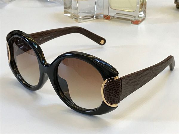 

new fashion design sunglasses 811sl round frame snake leather legs simple popular style uv 400 protection eyewear quality, White;black