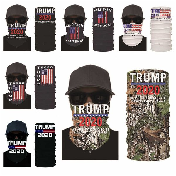 

trump camo cycling headscarf mask 2021 outdoor sunblock magic headscarf men's and women's letter printed biking sports neck scarf, Blue;black