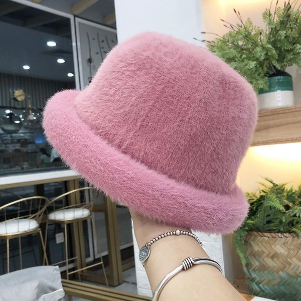 

winter warm children's new sunshade plush basin korean fisherman's fashion sweater hat