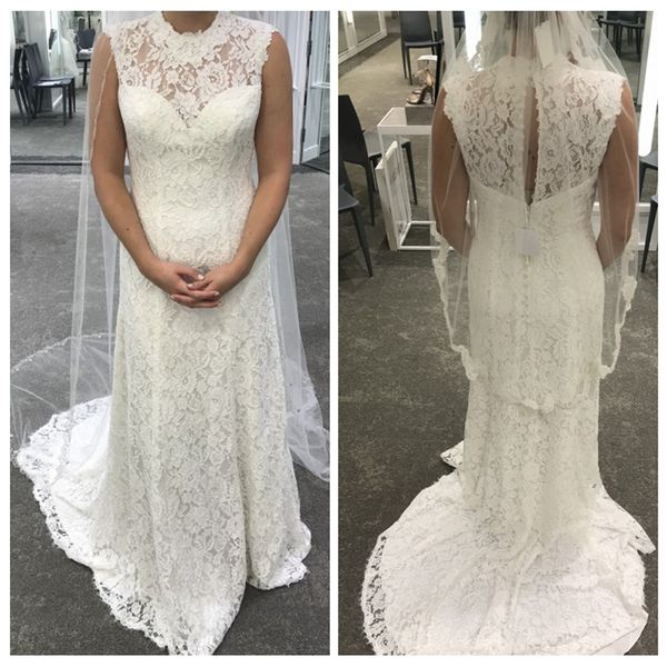 

2021 new elegant white mermaid mariee sheer lace wedding gowns handcrafted summer sweeping train dressed as bride bf3w