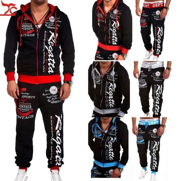 

2021 new fashion hoodies tracksuits men sporting suit set sweatshirt+pant casual cotton suit size s- xxxl men sweatpants1, Gray