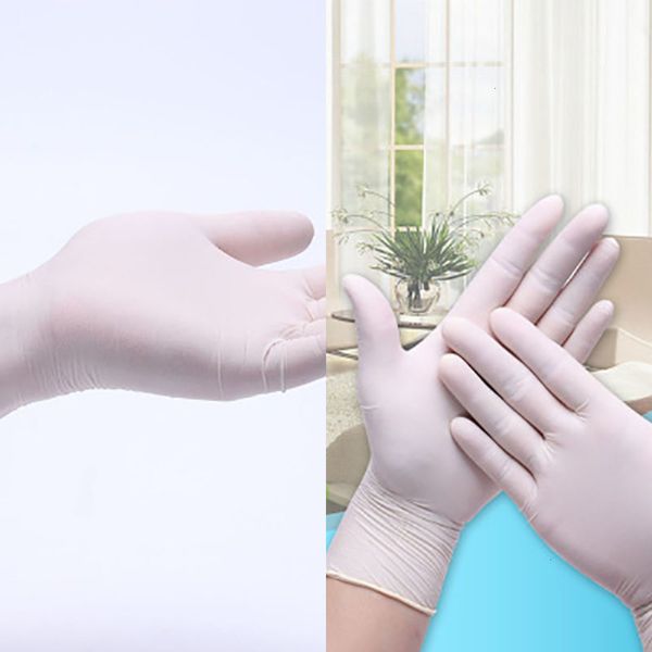 

disposable gloves white promotion 100factory nitrile rubber latex gloves food laboratory cleaning plastic thick durable gloves