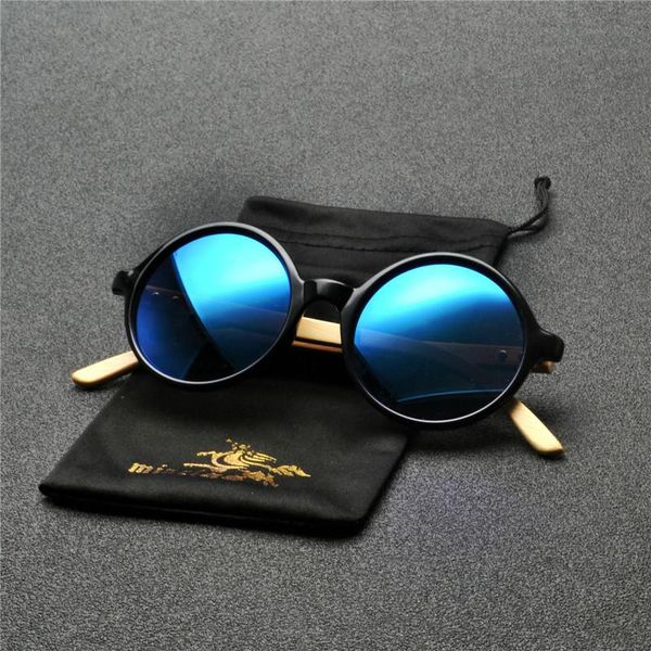 

sunglasses wooden round for women fashion brand designer uv400 mirror lenses bamboo men 2021 fml, White;black