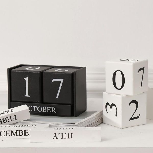 

Wooden Calendar Decoration Ornaments Nordic Creative Morandi Color Net Red Shop Living Room Restaurant Clothing Store Decoration