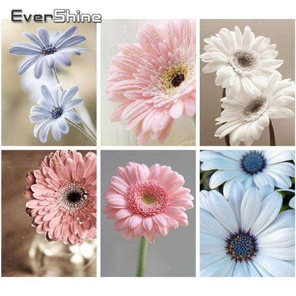 

paintings evershine 5d diamond painting full square drill flower embroidery sale chrysanthemum cross stitch kit mosaic art