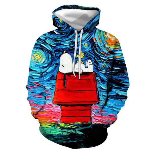 

oil painting 3d digital printing hooded sweater pullovers sweatshirts jacket hoodies print for men sport tracksuits streetwear sportswear, Black