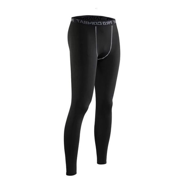 

new sports tights men's fast dry and breathable training fitness pants running basketball high elastic leggings, Black