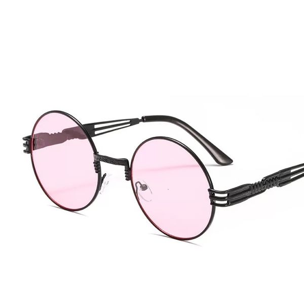 

round metal sunglasses men steampunk signature women frame retro black friday sun glasses fill prescription eyewear 2519ot, White;black