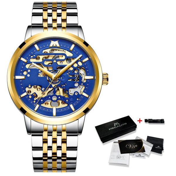 

megalith мужчины смотреть matic matic mechanical watch спорт водонепроницаемый светящийся повседневная бизнес механическая наручные часы rel, Silver
