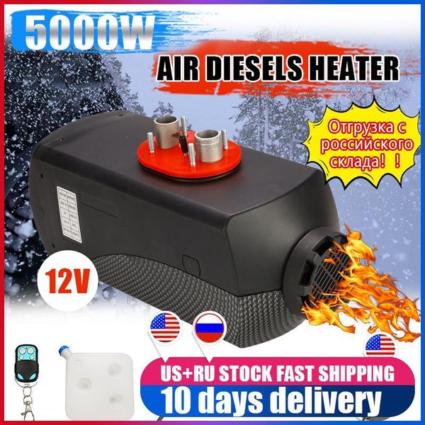 

5000w 12v car diesels air parking heater 2 air outlet with remote control lcd monitor for rv motorhome trailer trucks boats1