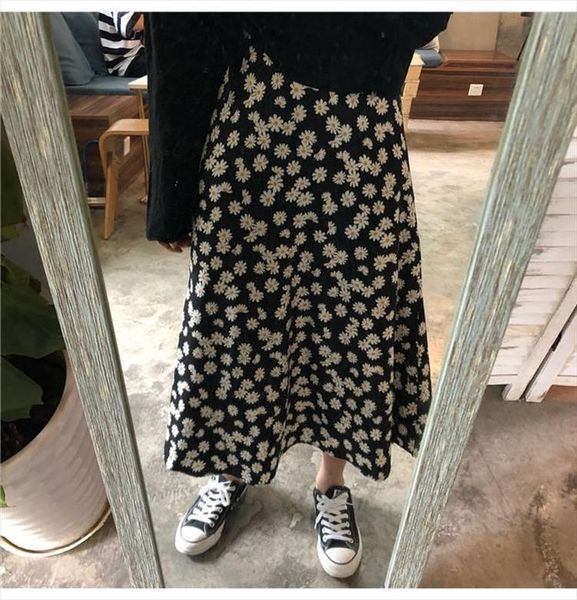 

one piece set осенний костюм женский студент корейский свободная юбка с длинным рукавом футболка мода два частя, Black