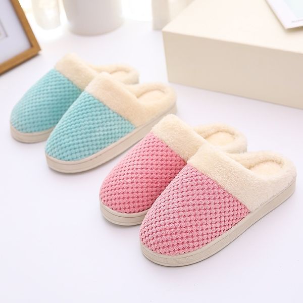 

slippers home leisure pineapple pattern slip shoes soft indoor warm cotton bedroom slippers x1020, Black