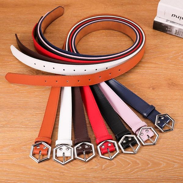 

ladies jean belts leather belts for women chain dresses diamond metal circle buckle wide faux straps waistband accessories abc, Black;brown