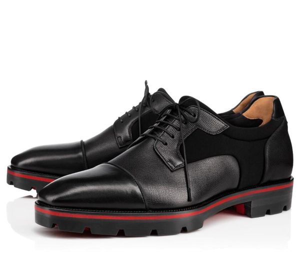 

elegant designer gentleman mortisky red bottom loafers shoes men's derby casual shoes lug sole party wedding business oxford walking, Black