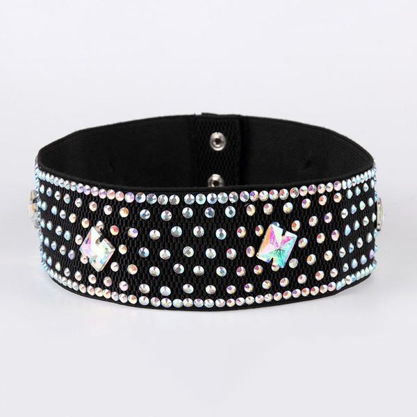 

latin dance accessories waist berlt rhinestone belt sparkly diamond professional waist belt for dance dress elastic waistband, Black;brown