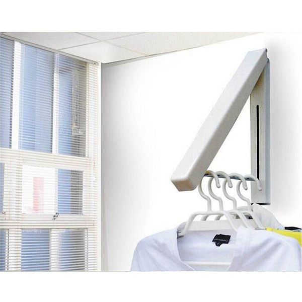 

hooks & rails stainless steel wall hanger retractable indoor clothes folding kitchen drying stand rack hanging holder organizer