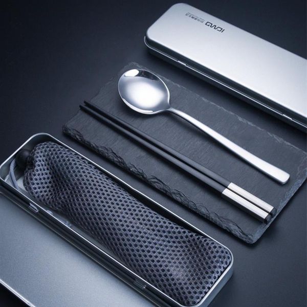 

из нержавеющей стали столовые приборы набор посуда наборы легкие портативные путешествия посуда набор мешковину lunch tools set hot wmtqrp п