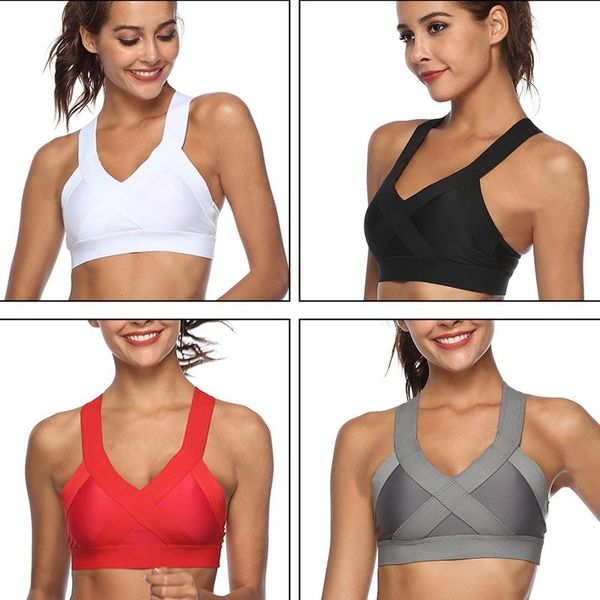 

gym clothing ladies sports bra breathable fitness underwear seamless running yoga, White;black