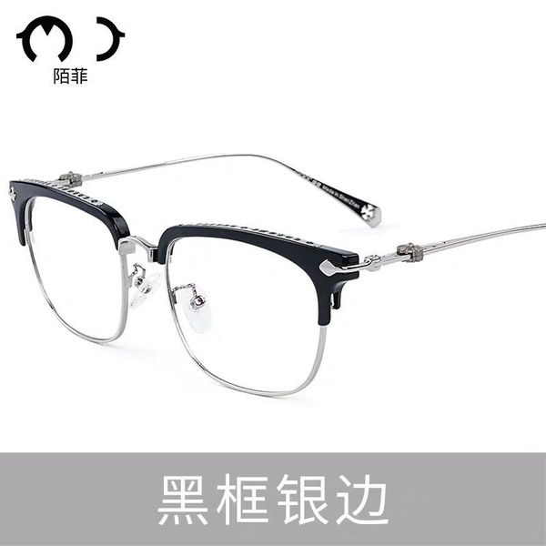

portrait of women half-rings clear optical frames transparent eye glasses fashion decoration reading glass frame 873mf pmir, White;black